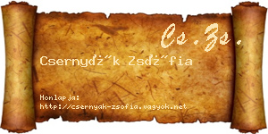 Csernyák Zsófia névjegykártya
