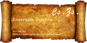 Csernyák Zsófia névjegykártya
