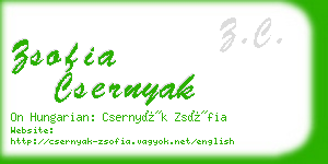 zsofia csernyak business card